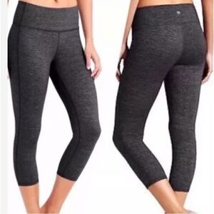 ATHLETA Chaturanga Energy Crop Capri Space Dye Tight Legging L